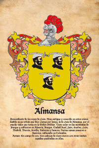 Escudo heráldico del apellido ALMANSA