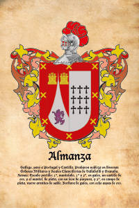 Escudo heráldico del apellido ALMANZA