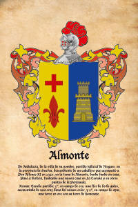 Escudo heráldico del apellido ALMONTE