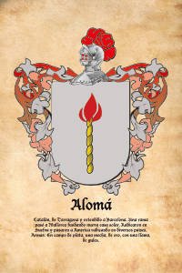 Escudo heráldico del apellido ALOMÁ