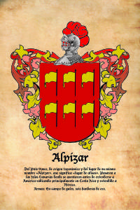 Escudo heráldico del apellido Alpízar