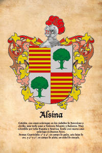 Escudo heráldico del apellido ALSINA