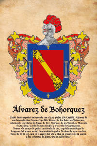 Escudo heráldico del apellido Álvarez de Bohorquez