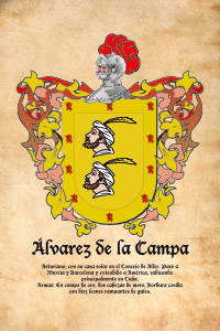 Escudo heráldico del apellido ÁLVAREZ DE LA CAMPA
