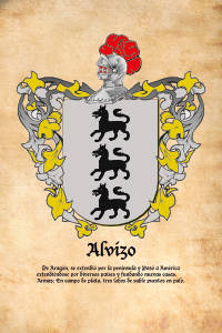 Escudo heráldico del apellido ALVIZO