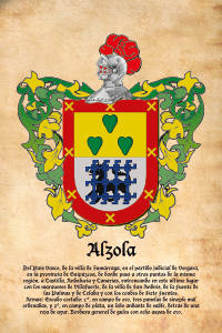 Escudo heráldico del apellido ALZOLA