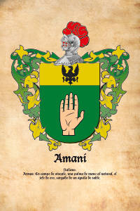Escudo heráldico del apellido AMANI