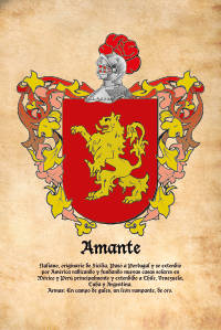 Escudo heráldico del apellido AMANTE
