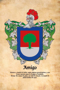 Escudo heráldico del apellido AMIGO