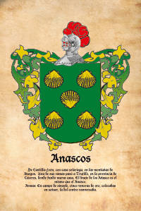 Escudo heráldico del apellido ANASCOS
