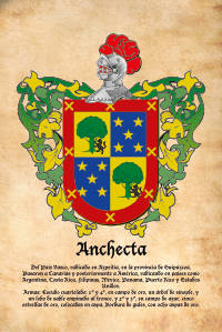 Escudo heráldico del apellido ANCHECTA