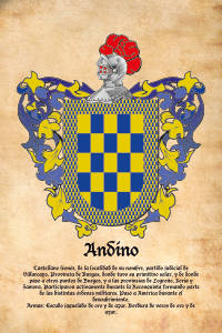 Escudo heráldico del apellido ANDINO