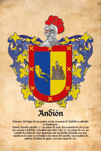 Escudo heráldico del apellido ANDION