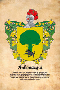 Escudo heráldico del apellido ANDONAEGUI