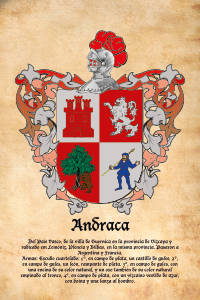 Escudo heráldico del apellido ANDRACA