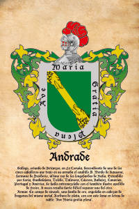 Escudo heráldico del apellido ANDRADE