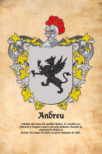 Escudo heráldico del apellido ANDREU