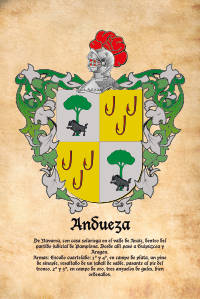 Escudo heráldico del apellido ANDUEZA