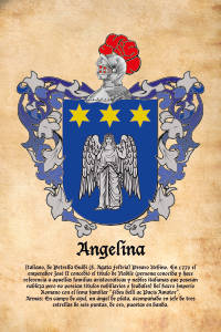 Escudo heráldico del apellido ANGELINA
