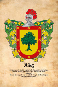Escudo heráldico del apellido AÑEZ