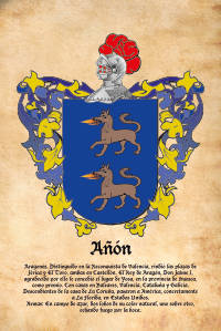 Escudo heráldico del apellido AÑON