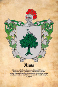 Escudo heráldico del apellido ANSO