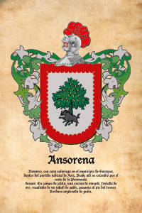 Escudo heráldico del apellido ANSORENA