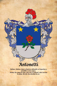 Escudo heráldico del apellido ANTONETTI