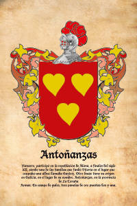 Escudo heráldico del apellido ANTOÑANZAS