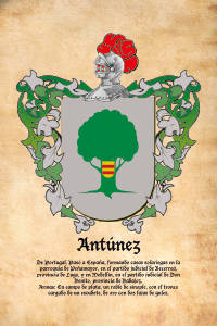 Escudo heráldico del apellido ANTUNEZ