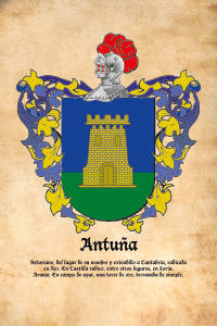 Escudo heráldico del apellido ANTUÑA