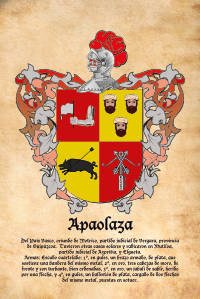 Escudo heráldico del apellido APAOLAZA