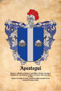 Escudo heráldico del apellido APESTEGUI
