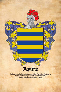 Escudo heráldico del apellido AQUINO
