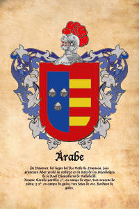 Escudo heráldico del apellido ARABE