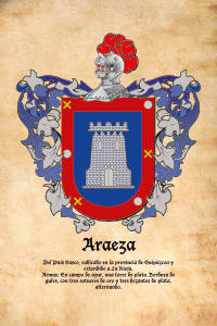 Escudo heráldico del apellido ARAEZA