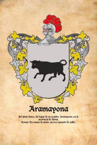 Escudo heráldico del apellido ARAMAYONA
