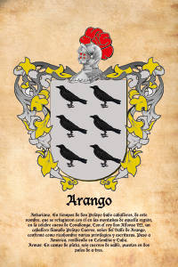 Escudo heráldico del apellido ARANGO
