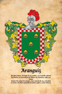 Escudo heráldico del apellido ARANGUIZ