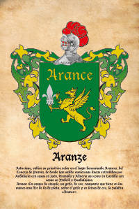 Escudo heráldico del apellido Aranze