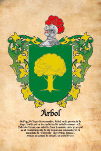 Escudo heráldico del apellido Árbol