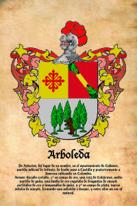 Escudo heráldico del apellido ARBOLEDA