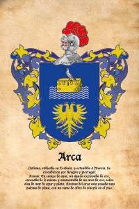 Escudo heráldico del apellido ARCA