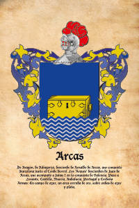 Escudo heráldico del apellido ARCAS