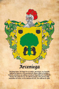 Escudo heráldico del apellido ARCENIEGA