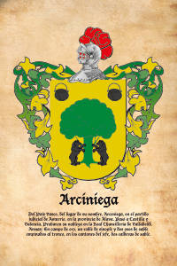 Escudo heráldico del apellido ARCINIEGA