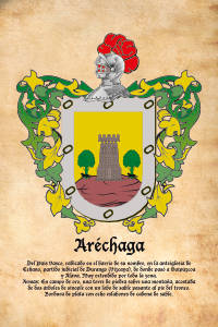 Escudo heráldico del apellido ARECHAGA