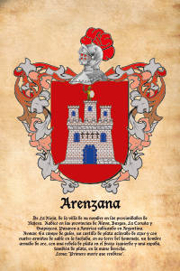 Escudo heráldico del apellido ARENZANA