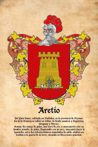 Escudo heráldico del apellido ARETIO