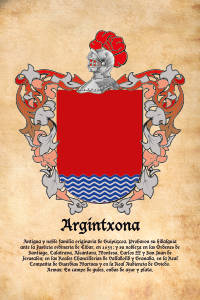Escudo heráldico del apellido ARGINTXONA
